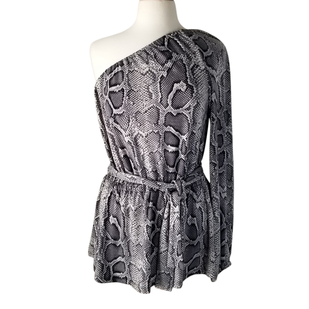 NWT Michael Kors Snake Python Print One Shoulder … - image 2
